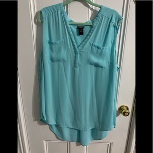 Torrid Aqua Sleeveless Blouse